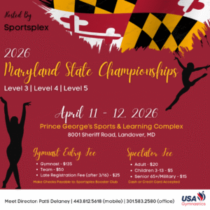 2026 Maryland State Gymnastics Championship Flyer