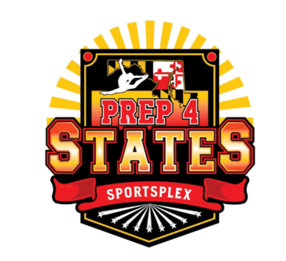 Red, black, and yellow logo with text reading "Prep 4 States: Sportsplex"